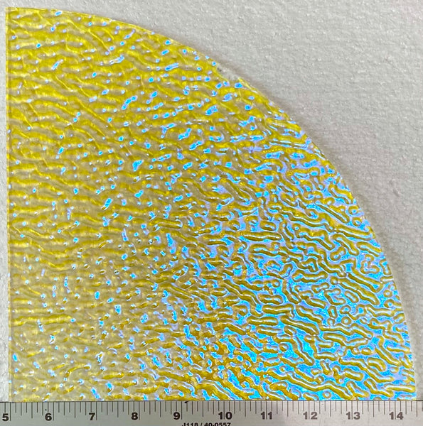 Quarter (1/4) sheet - CBS Clear 90 COE Yellow Blue Dichroic Glass