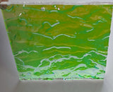 Clear 3mm Bullseye Granite Green Pink 90 COE Dichroic Glass - 5 sizes available!