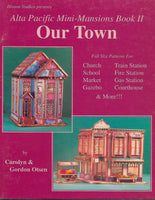 Rare 1995 Mini-Mansions Book Two 'Our Town' Stained Glass Pattern Book OOP - Delightful miniature patterns!