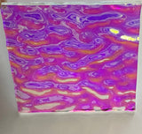 Clear CBS Rainbow Pink Purple Ripple 90 COE Dichroic Glass - Beautiful!