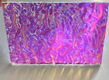 Clear CBS Rainbow Pink Purple Ripple 90 COE Dichroic Glass - Beautiful!