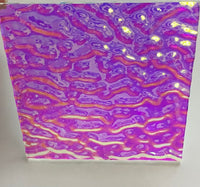 Clear CBS Rainbow Pink Purple Ripple 90 COE Dichroic Glass - Beautiful!